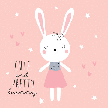 cute and pretty bunny vector illustration