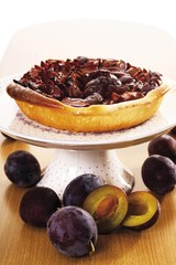 Plum cake, leavened dough