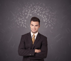 Businessman with alphabet