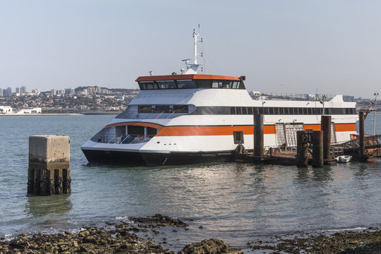 trafaria to lisbon ferry on the tajo river