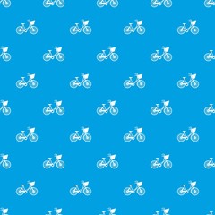 Bike with luggage pattern seamless blue