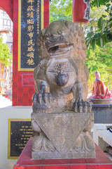 Colorful God statues are located at the Repulse Bay is a quaint Taoist temple which is popular for its colorful mosaic statues