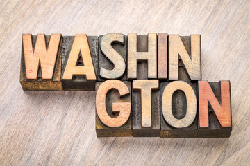 Washington  word abstract in vintage type