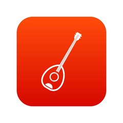 Saz turkish music instrument icon digital red