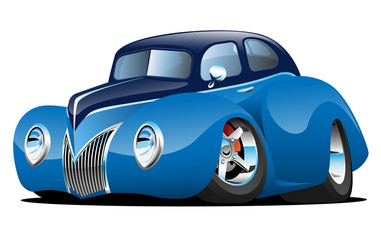 Fototapeta na wymiar Classic Street Rod Coupe Custom Car Cartoon Vector Illustration