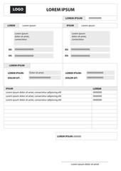 Obraz premium Vector editable invoice form template