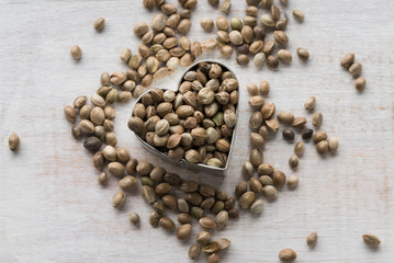 Hemp Seeds in a Heart Shape