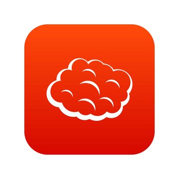 Round cloud icon digital red