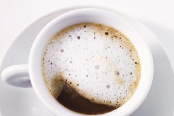 Milk foam on coffee