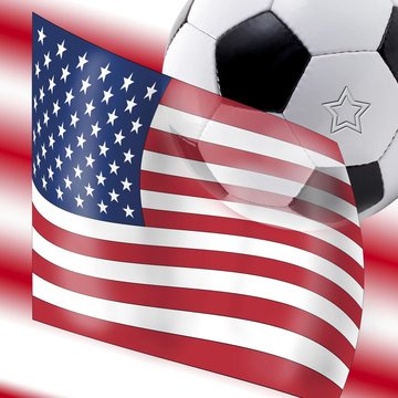 Football with USA flag