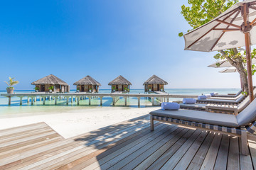 Luxury spa and wellness on the beach. Luxury summer travel vacation background design