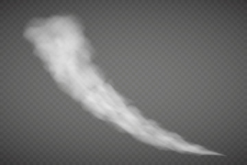 Fog or smoke isolated transparent special effect. White vector cloudiness, mist or smog background. Vector illustration