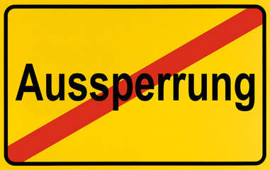 German city limits sign symbolising end of lockout