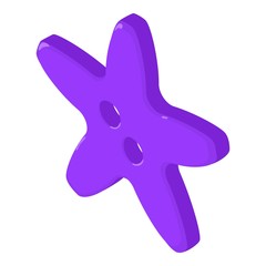 Star button shirt icon, isometric 3d style