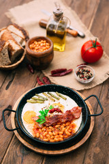 Full English Breakfast on Table