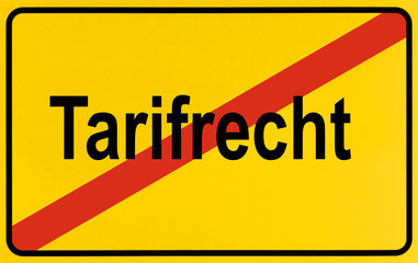 German city limits sign symbolising end of tariff law