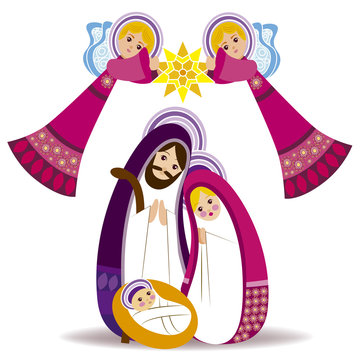 Baby Jesus in a manger vector 13