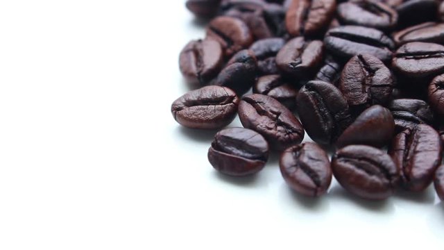 Coffee beans rotation on isolated
