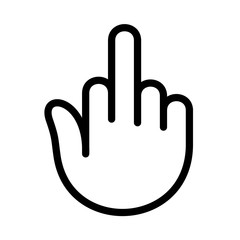 Fuck you hand finger vector logo. Outline style. - obrazy, fototapety, plakaty