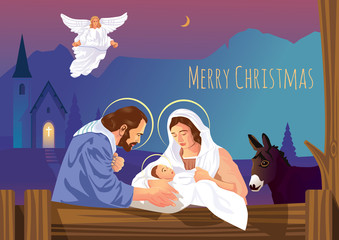 Christmas nativity scene of baby Jesus