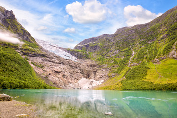 Boyabreen Glacier and lake in Norway