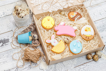 Beautiful glazed Easter cookies