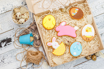 Beautiful glazed Easter cookies