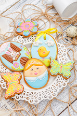 Beautiful glazed Easter cookies