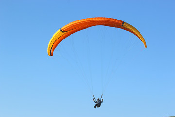 Paraglider flying
