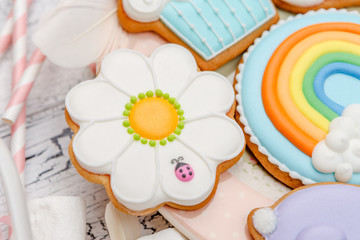 Beautiful glazed Easter cookies