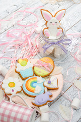 Beautiful glazed Easter cookies