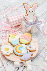 Beautiful glazed Easter cookies