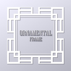 Art deco ornamental vintage frame. Template for design. Vector illustration eps10
