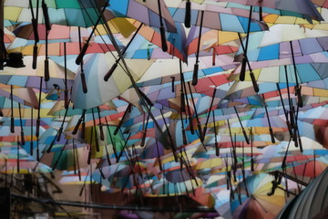 Naklejka na ściany i meble Many colored umbrellas, Victoria Passage, Bucharest