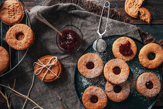 Homemade delicious cookies with jam