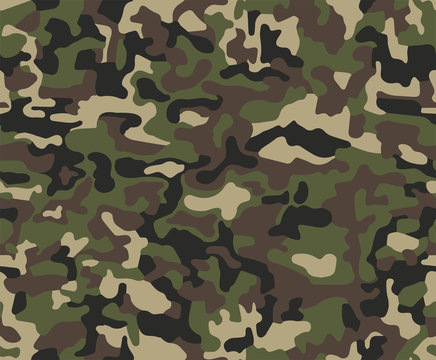 Abstract military or hunting camouflage background. Seamless woo