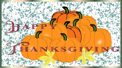 Happy Thanksgiving greeting card with pumpkins