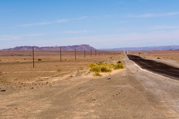 gravel road on the way to aussenkehr, namibia, africa
