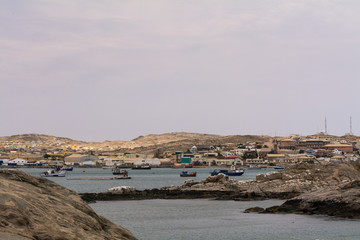 view on the port of luderitz, namibia, africa
