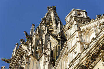 Fototapeta na wymiar St. Peter cathedral, west facade, Regensburg, Upper Palatinate, Bavaria, Germany, Europe