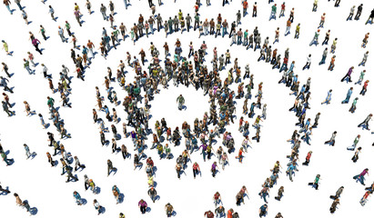 Persone, Emerginazione, Diversità, Isolamento, Illustrazione 3d