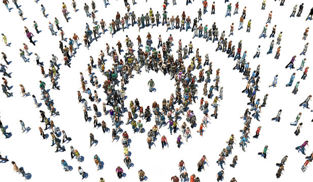 Persone, Emerginazione, Diversit&agrave;, Isolamento, Illustrazione 3d
