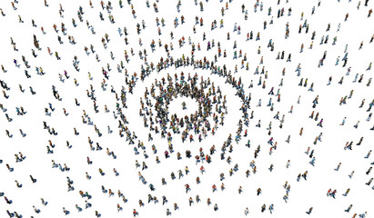 Persone, Emerginazione, Diversit&agrave;, Isolamento, Illustrazione 3d