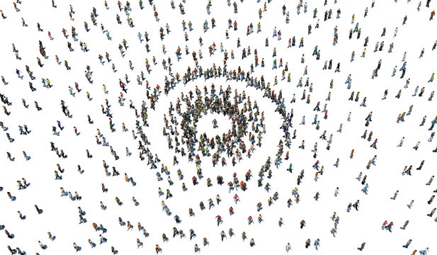 Persone, Emerginazione, Diversit&agrave;, Isolamento, Illustrazione 3d