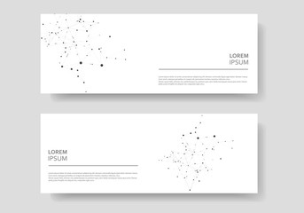 Polygonal abstract background with connected line and dots. Modern cover banner with technological design for future world projects