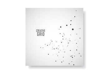 Polygonal abstract background with connected line and dots. Modern cover brochure with technological design for future world projects