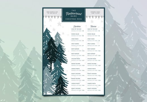 Christmas Menu Layout 4