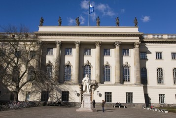 Naklejka premium Entrance and inner courtyard, Humboldt University, Berlin-Mitte, Berlin, Germany, Europe