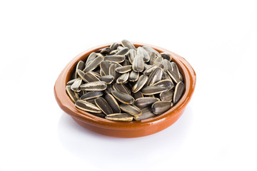sunflower seeds isolated on a white background