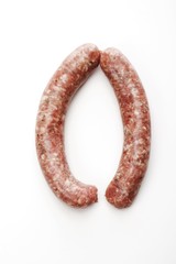 Raw bratwursts